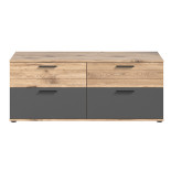 Meuble TV 3 tiroirs Gris/Bois - SOMAN