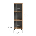 Étagère de rangement 3 niches Gris/Bois - SOMAN