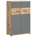 Armoire de bureau 3 niches Gris/Bois - SOMAN