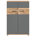 Armoire de bureau 3 niches Gris/Bois - SOMAN