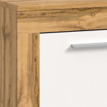 Buffet 2 portes 3 tiroirs Blanc/Bois - MAJ