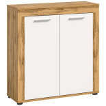 Buffet 2 portes battantes Blanc/Bois - MAJ