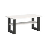 Table Basse Rectangulaire Blanc/Noir - TELTEAS N°2