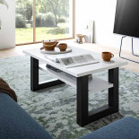 Table Basse Rectangulaire Blanc/Noir - TELTEAS N°2