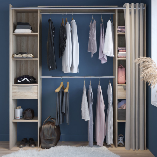 Aménagement dressing extensible Chêne Clair - NADA