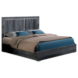 Lit 140x190 Gris foncé brillant + LED - ALEX