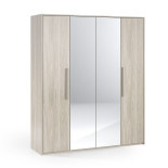 Armoire 4 portes Laqué Beige brillant - GAIA