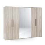 Armoire 6 portes Laqué Beige brillant - GAIA