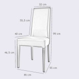 Duo de chaises Ivoire Bois/Tissu - PISE