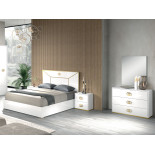 Chambre complète Blanc brillant/Or - GOVE