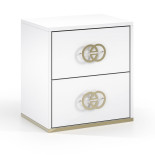 Chambre complète Blanc brillant/Or - GOVE
