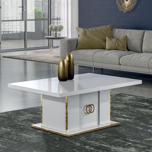 Table basse Blanc brillant/Or - GOVE