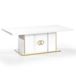 Table basse Blanc brillant/Or - GOVE