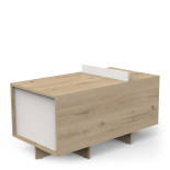 Table basse rectangulaire Blanc/Bois - KAMI