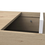 Table basse rectangulaire Blanc/Bois - KAMI