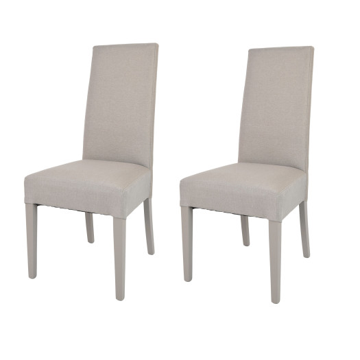 Duo de chaises Gris clair Bois/Tissu - PISE