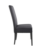 Duo de chaises Gris foncé Bois/Tissu - PISE