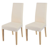 Duo de chaises Ivoire Bois/Tissu - PISE