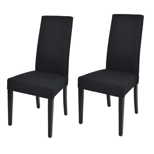 Duo de chaises Noir Bois/Tissu - PISE
